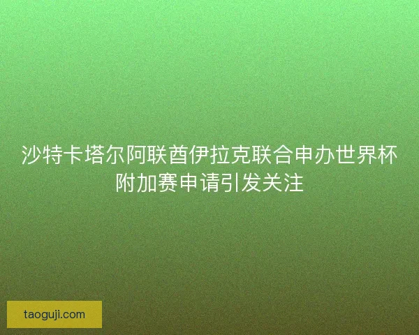 沙特卡塔尔阿联酋伊拉克联合申办世界杯附加赛申请引发关注